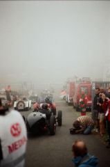 Und ab geht's in den immer dichter werdenden Nebel...