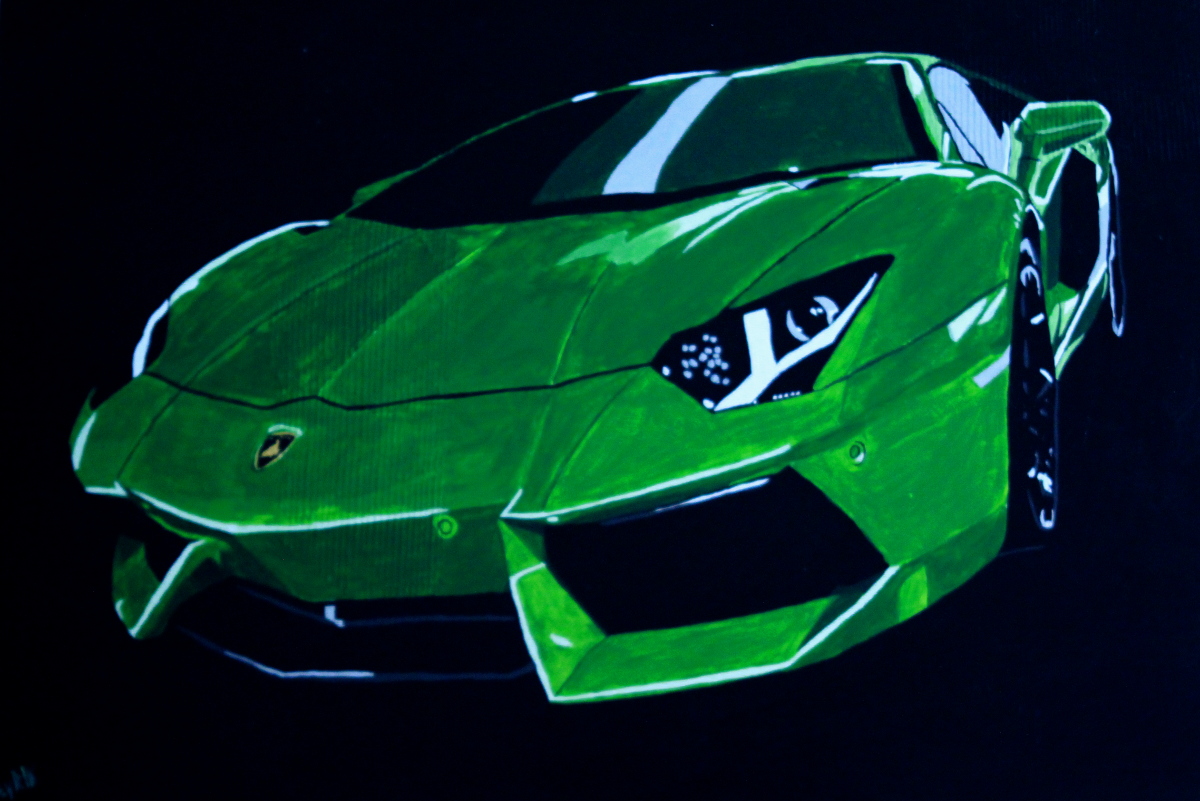 Green Bull - Lamborghini Aventador (100cm x 70cm)