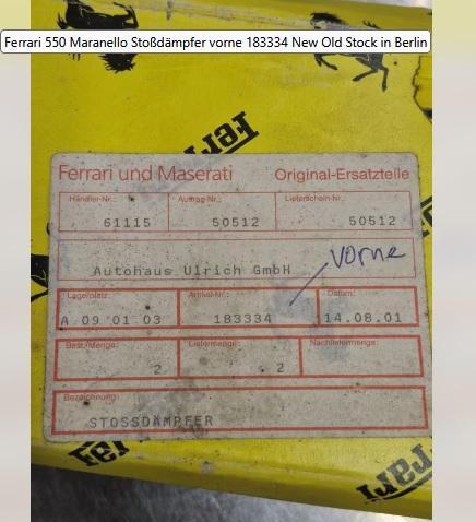 Mehr Informationen zu "Ferrari 550 Maranello 183334 Stoßdämpfer vorne"